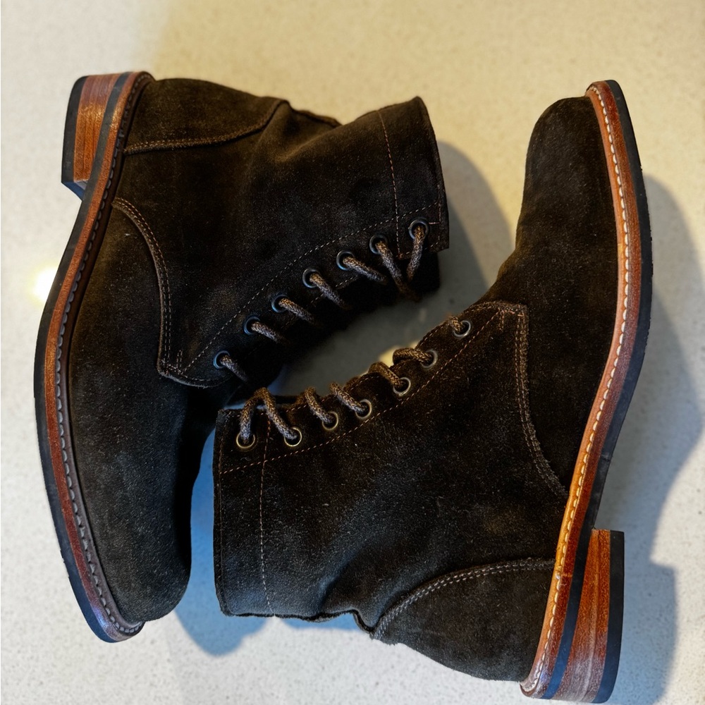 Women’s Nisolo All-Weather Amalia Lace Up Suede Leather Boots 8.5 Dark Olive - Picture 4 of 8